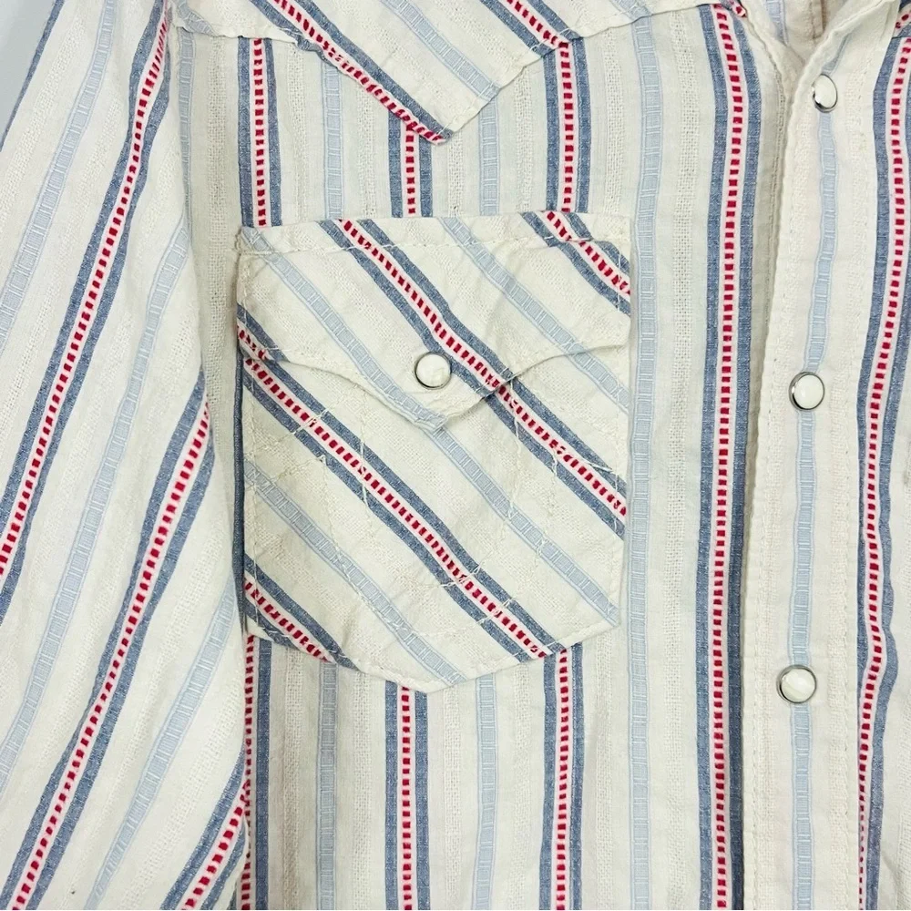 True Religion Lightweight Snap Button Striped Shirt Large